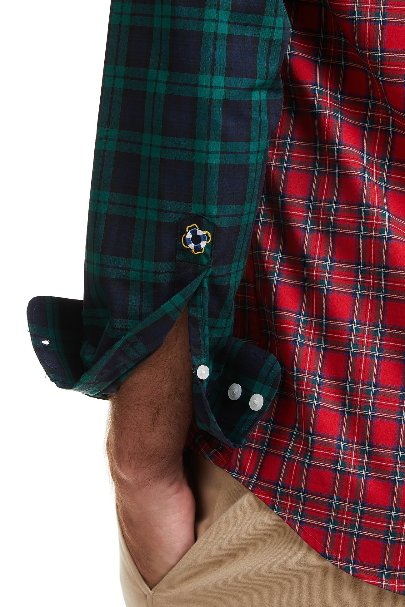Stylish Chase Shirt with Tartan Panel - Perfect for Casual Outfits & Layering in Fall & Winter