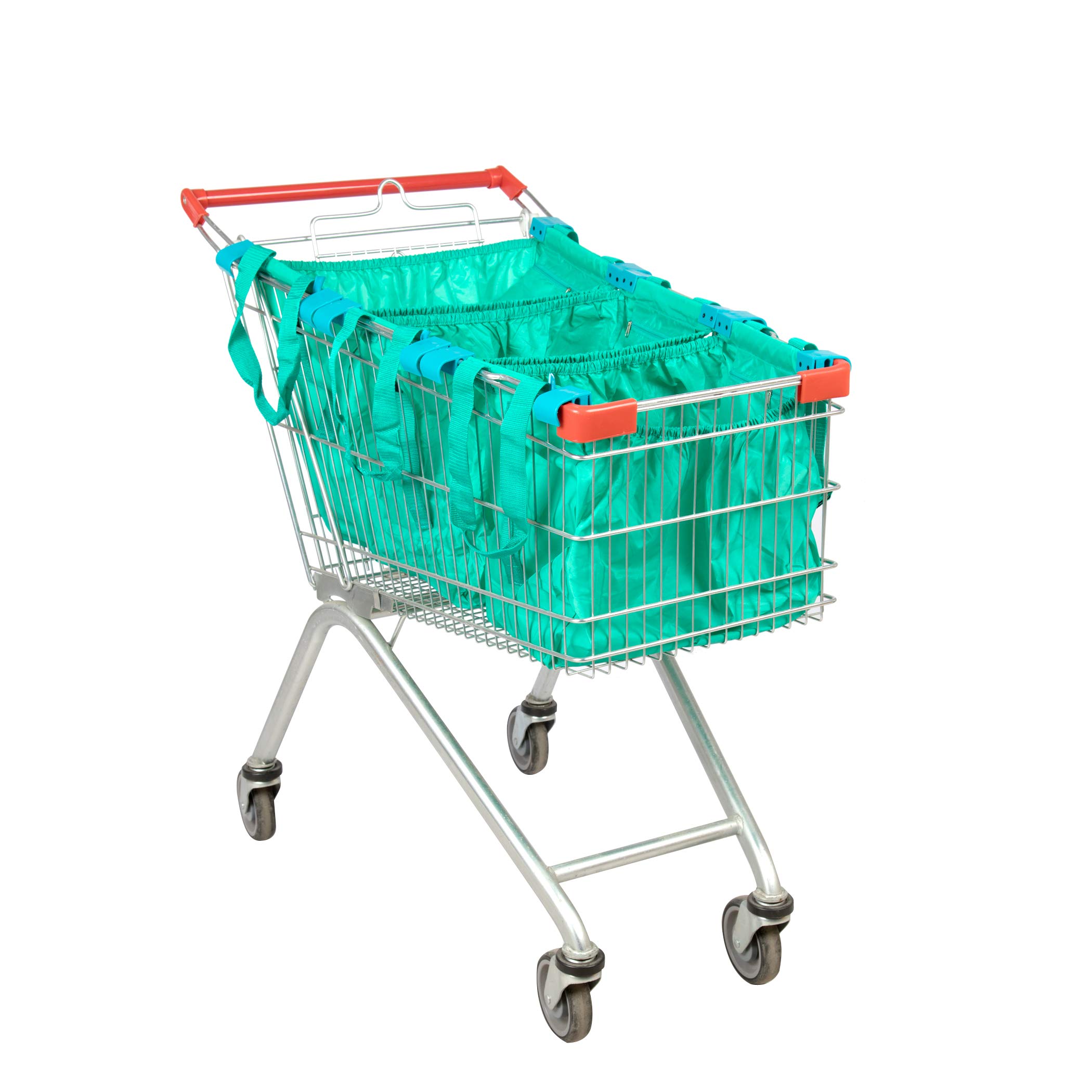 Eco-Friendly Reusable Grocery Bags Set of 3 - Foldable Shopping Tote Bags for Supermarket, Farmers Market & Daily Errands - Durable Multi-Use Grocery Cart Bags in Green