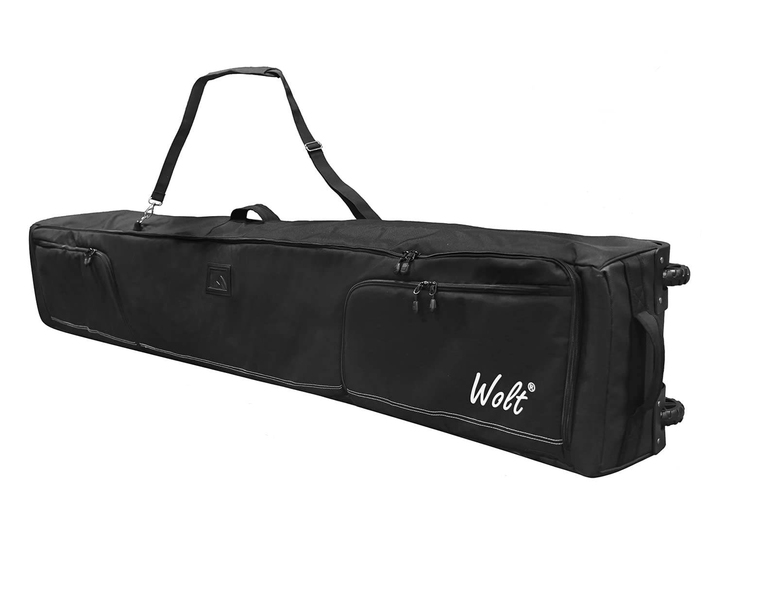 WOLT Rolling Ski Bag - Padded Snowboard Bag with Wheels for Air Travel, Fits 2 Pairs of Skis (175cm-190cm) - Perfect for Winter Vacations & Mountain Resorts