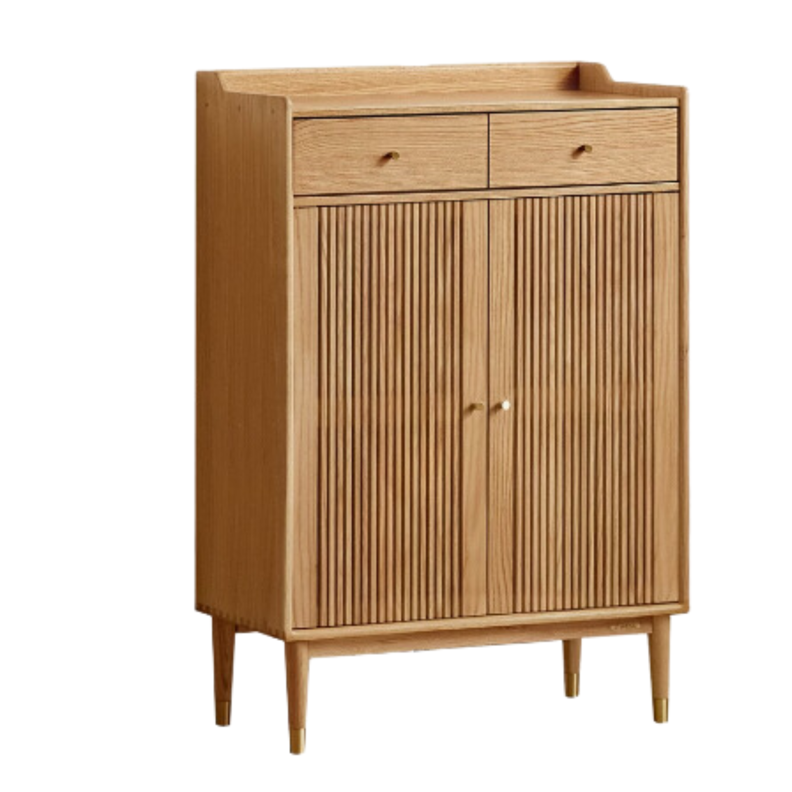 Modern Oak Solid Wood Shoe Storage Cabinet - Nordic Style Entryway Organizer for Shoes, Boots & Accessories | Perfect for Hallway, Living Room & Bedroom Closet