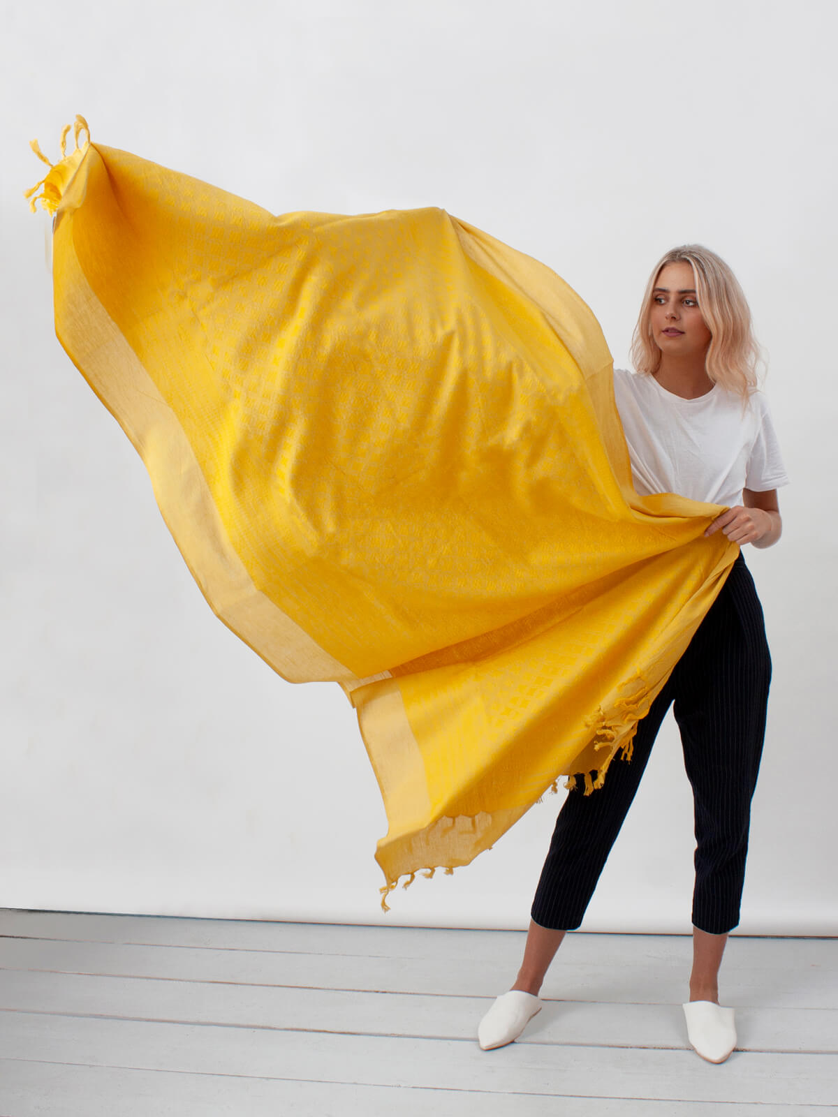 Handmade Embroidered Saffron Shawl - Soft Luxury Scarf for Women - Perfect for Fall Fashion, Weddings & Special Occasions