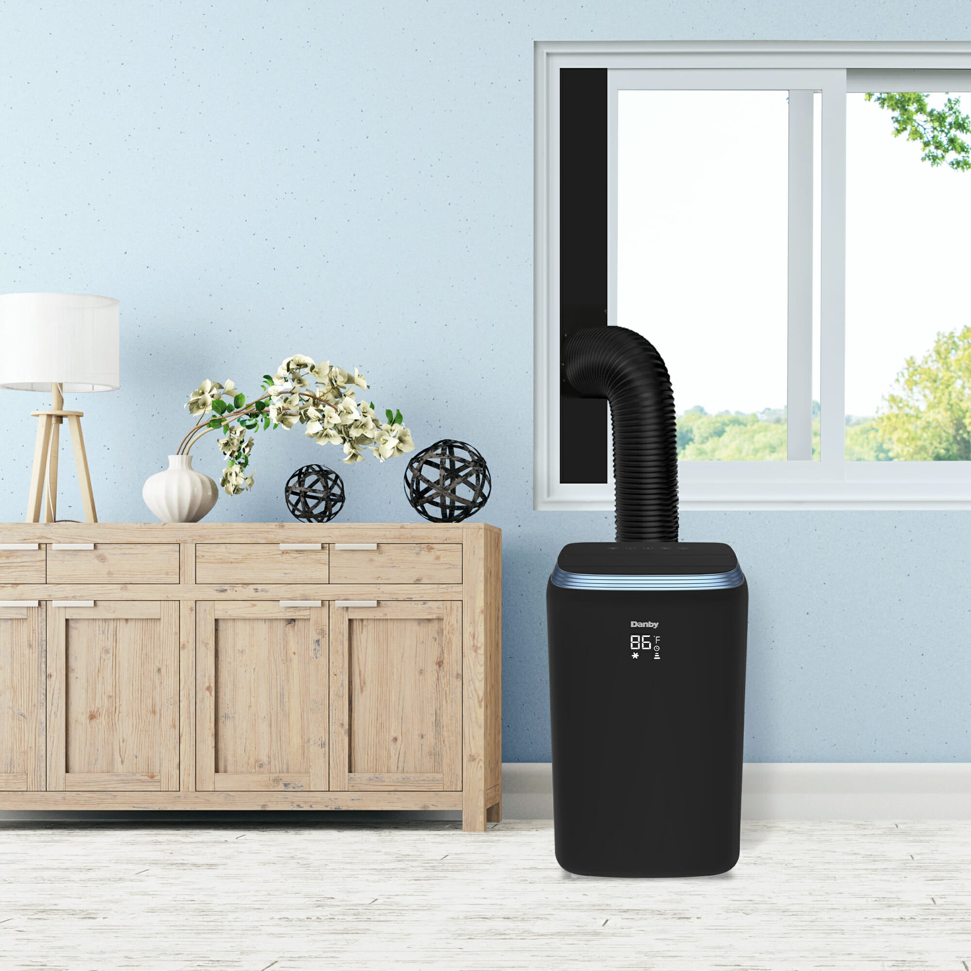 Danby DPA080E3BDB 8,000 BTU (12,500 BTU DOE) 3-in-1 Portable Air Conditioner with Dehumidifier & Fan - Black - Perfect for Bedrooms, Offices & Small Spaces Up to 200 Sq Ft
