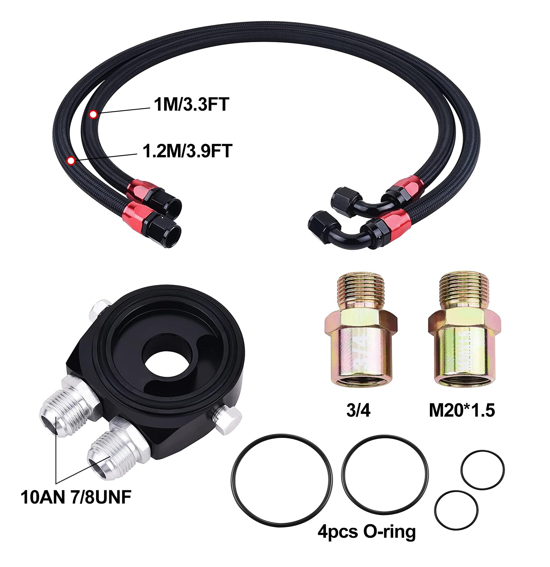 EVIL ENERGY 16 Row Oil Cooler Kit - Universal Aluminum Black Transmission & Engine Cooler with 10AN Fittings - Perfect for High-Performance Cars, Racing & Off-Road Vehicles