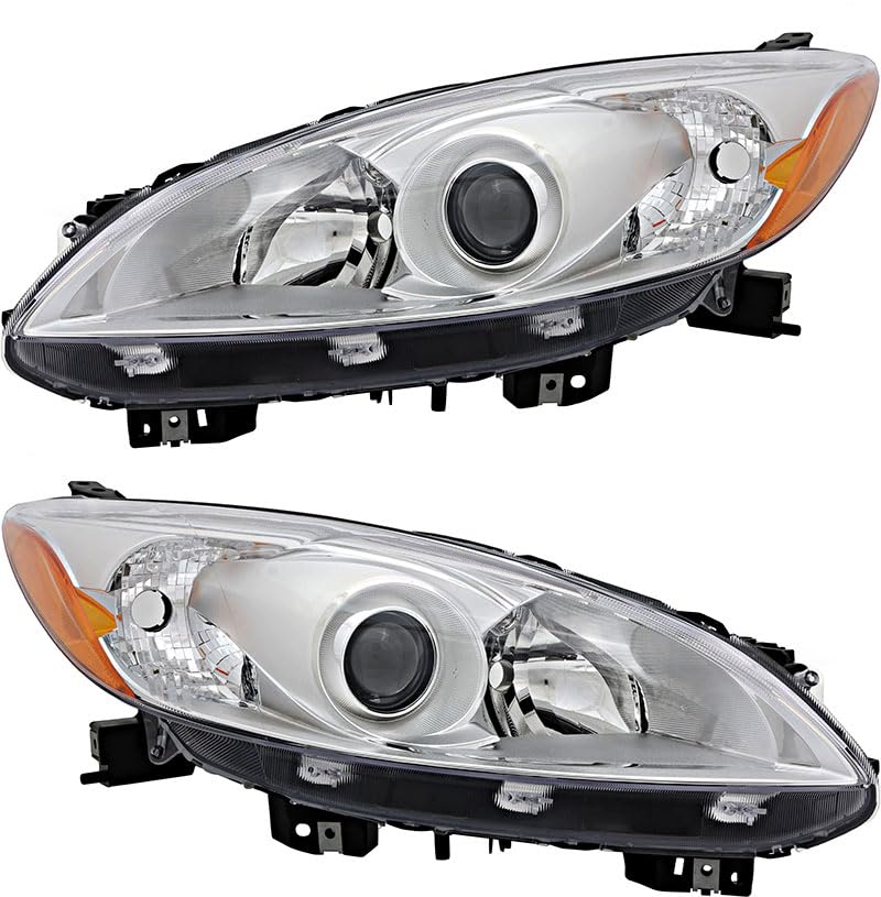 Mazda 5 Headlight Assembly Replacement - Compatible with 2012-2016 Models (Driver & Passenger Side Halogen Lamps) - Perfect for Night Driving & Enhanced Visibility