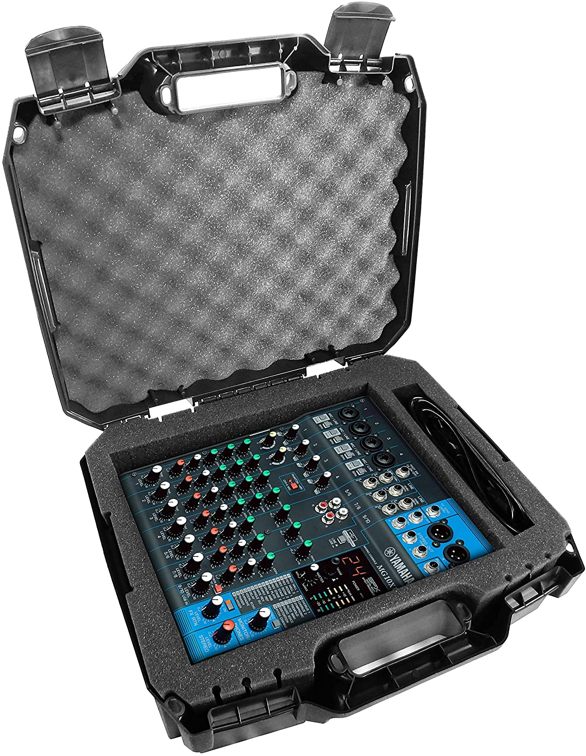 Durable Hard Shell DJ Mixer Travel Case with Customizable Foam - Compatible with Yamaha MG10XU, MG10, MG06 10-Input Stereo Mixers | Perfect for Studio, Live Performances & Travel Protection
