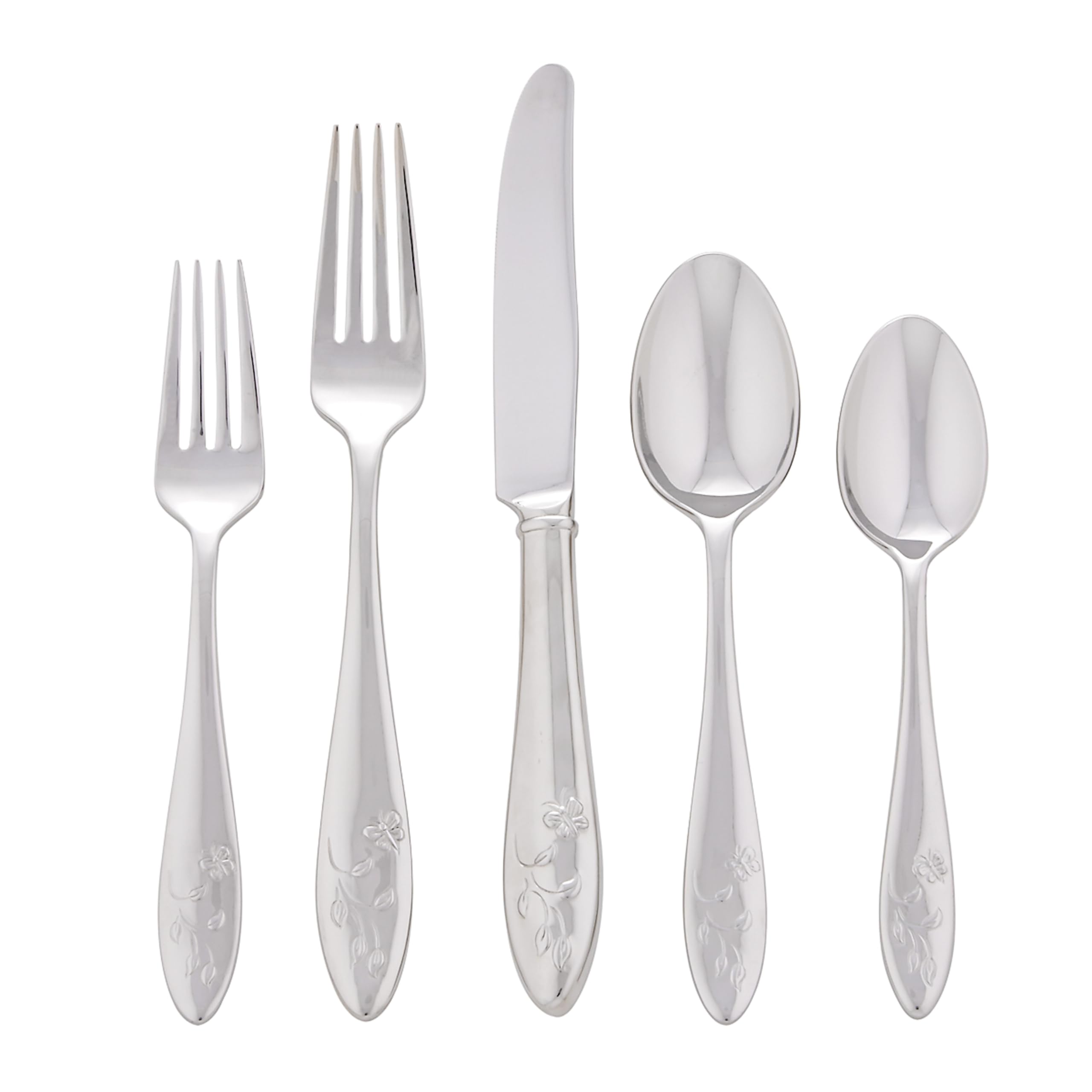 Lenox Butterfly Meadow 20-Piece Flatware Set - Stainless Steel Silverware for Everyday Dining, Wedding & Gift - Elegant Dinnerware for Home, Restaurant & Special Occasions