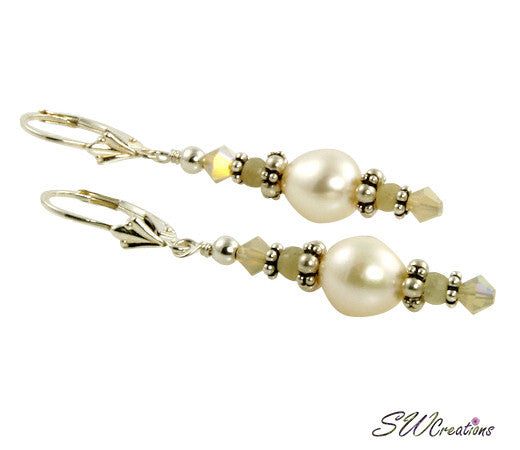 Elegant Sapphire Gemstone & Pearl Beaded Earrings for Women | Dainty Blue Jewelry for Weddings, Parties & Special Occasions | Handmade Luxury Earrings
