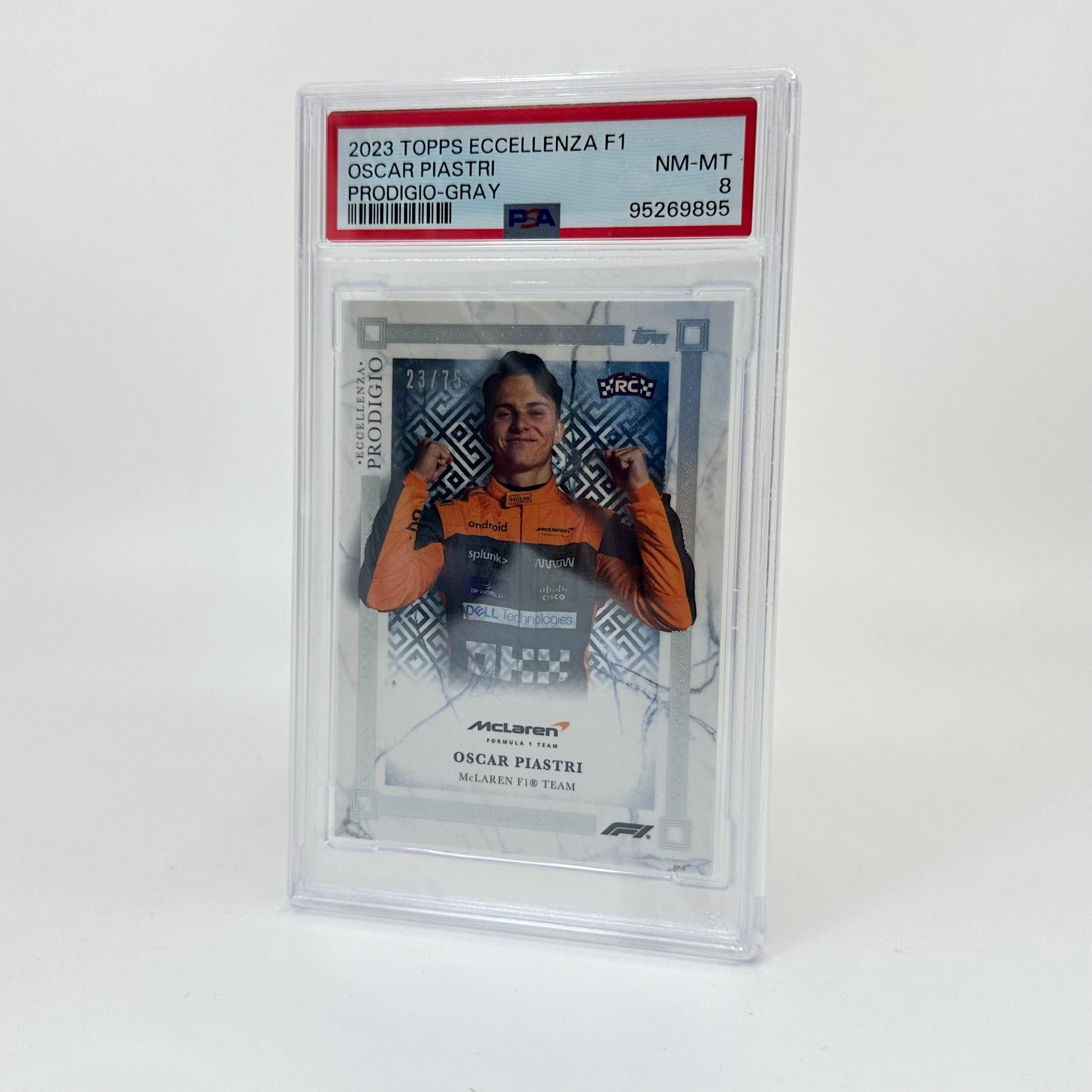 2023 Topps Eccellenza F1 Oscar Piastri Rookie Card RC PSA 8 23/75 Gray - Collectible Racing Memorabilia for F1 Fans & Sports Card Enthusiasts