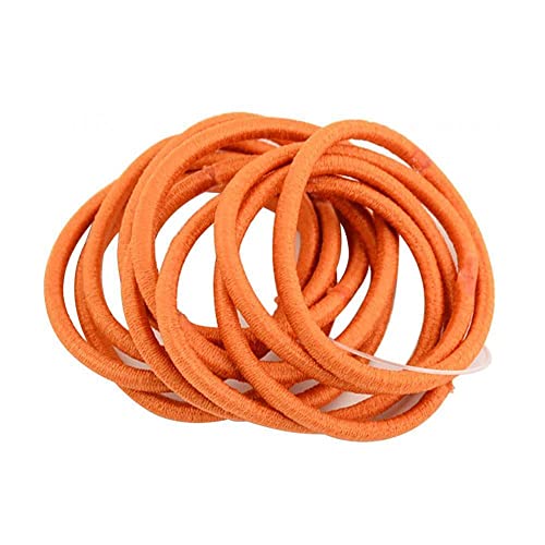 Zentto 10-Pack Multicolor Elastic Hair Ties for Women, Girls & Kids - Soft No-Slip Rubber Hair Bands with Storage Pouch (Orange) - Perfect for School, Work, Sports & Everyday Hairstyles