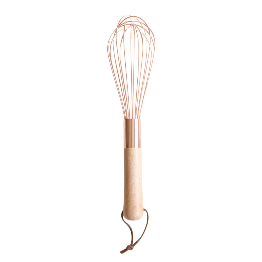 UPKOCH Stainless Steel Handheld Egg Beater - Manual Wire Whisk for Mixing Cream, Frothing Milk & Blending - Ergonomic Wood Handle Kitchen Gadget (Large) - Perfect for Baking, Cooking & Coffee Making at Home