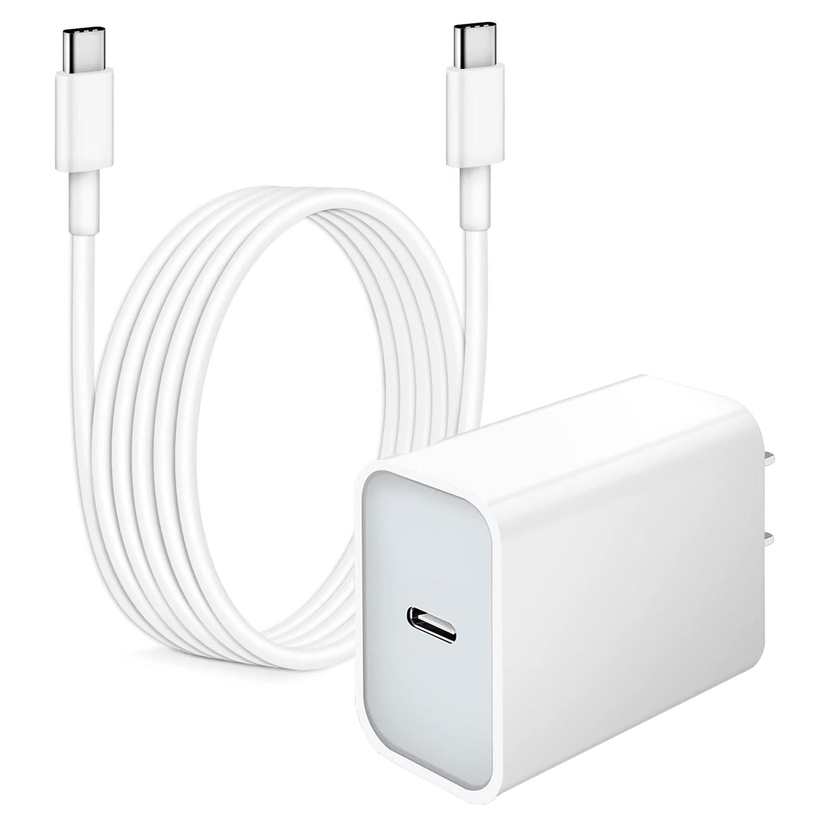 30W USB-C Fast Charger Wall Adapter - Compatible with MacBook Pro/Air M1 M2 M3, iPhone 16/15 Pro Max, iPad Pro/Air - Includes 6.6ft USB-C Cable - Perfect for Home, Office & Travel Charging