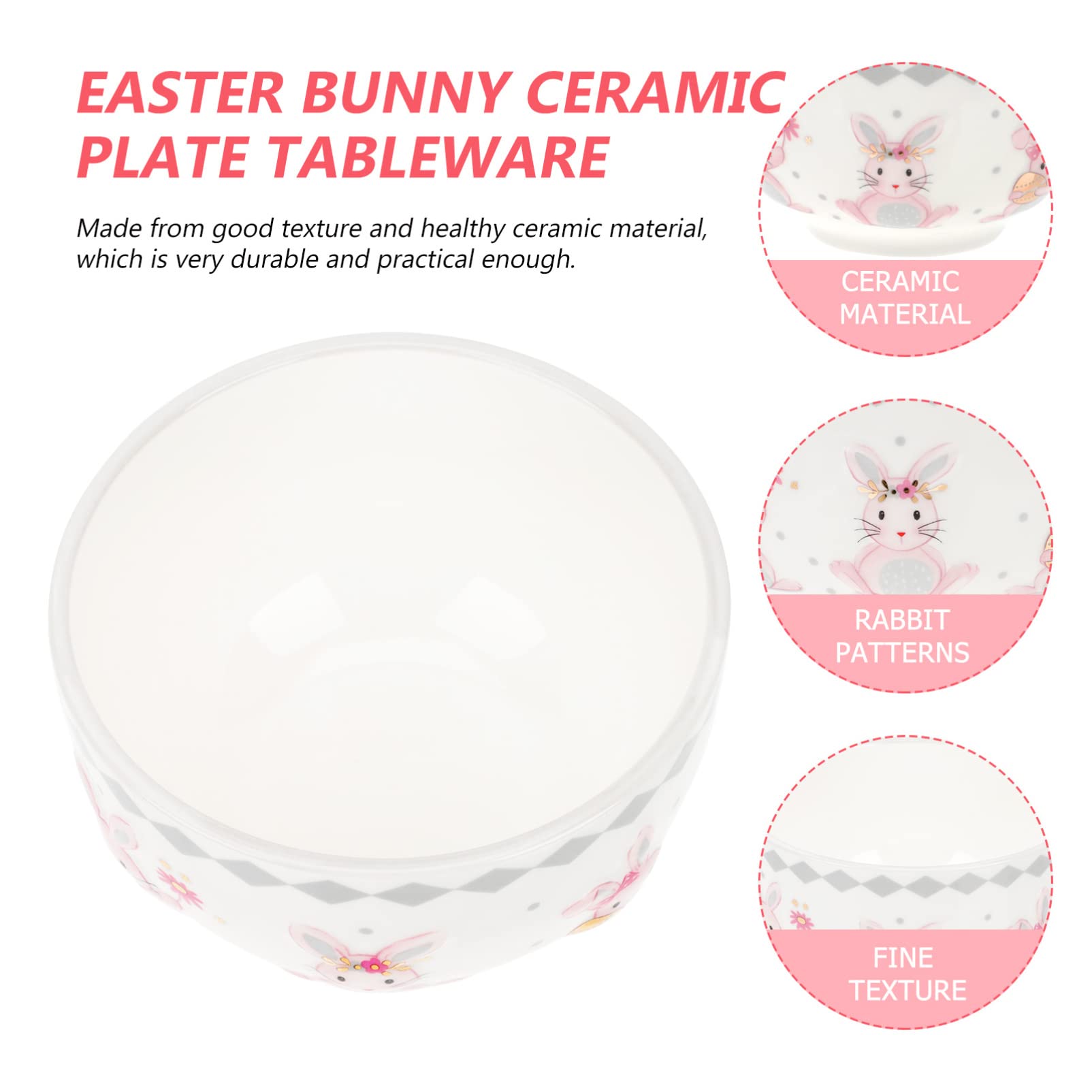 SOIMISS Easter Bunny Ceramic Bowl - Candy Dish for Spring Party & Home Decor