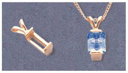 Solid Sterling Silver or 14kt Gold 6mm-30mm Medium Tourmaline Cut Pendant Setting | Handcrafted in USA | Jewelry Making Supplies for Necklaces & DIY Projects