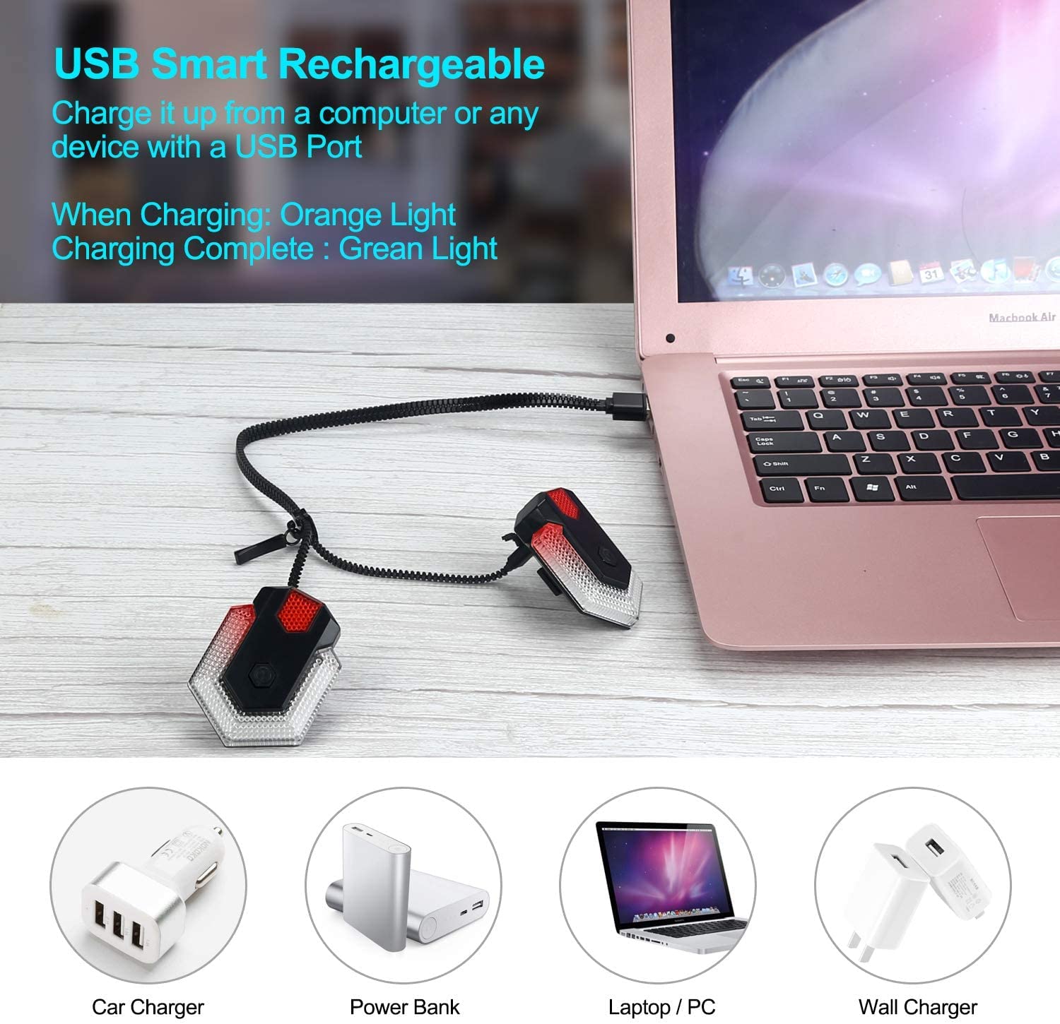 USB Rechargeable Bike Tail Light with Turn Signals & Wireless Remote - Waterproof LED Bicycle Front/Rear Safety Lights for Night Cycling, Commuting & Road Safety