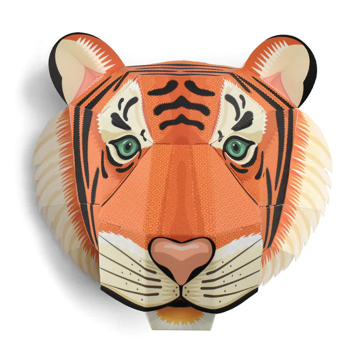 DIY Majestic Tiger Head Wall Art - Handmade Home Decor for Living Room, Bedroom & Office - Unique 3D Animal Sculpture for Creative Wall Display