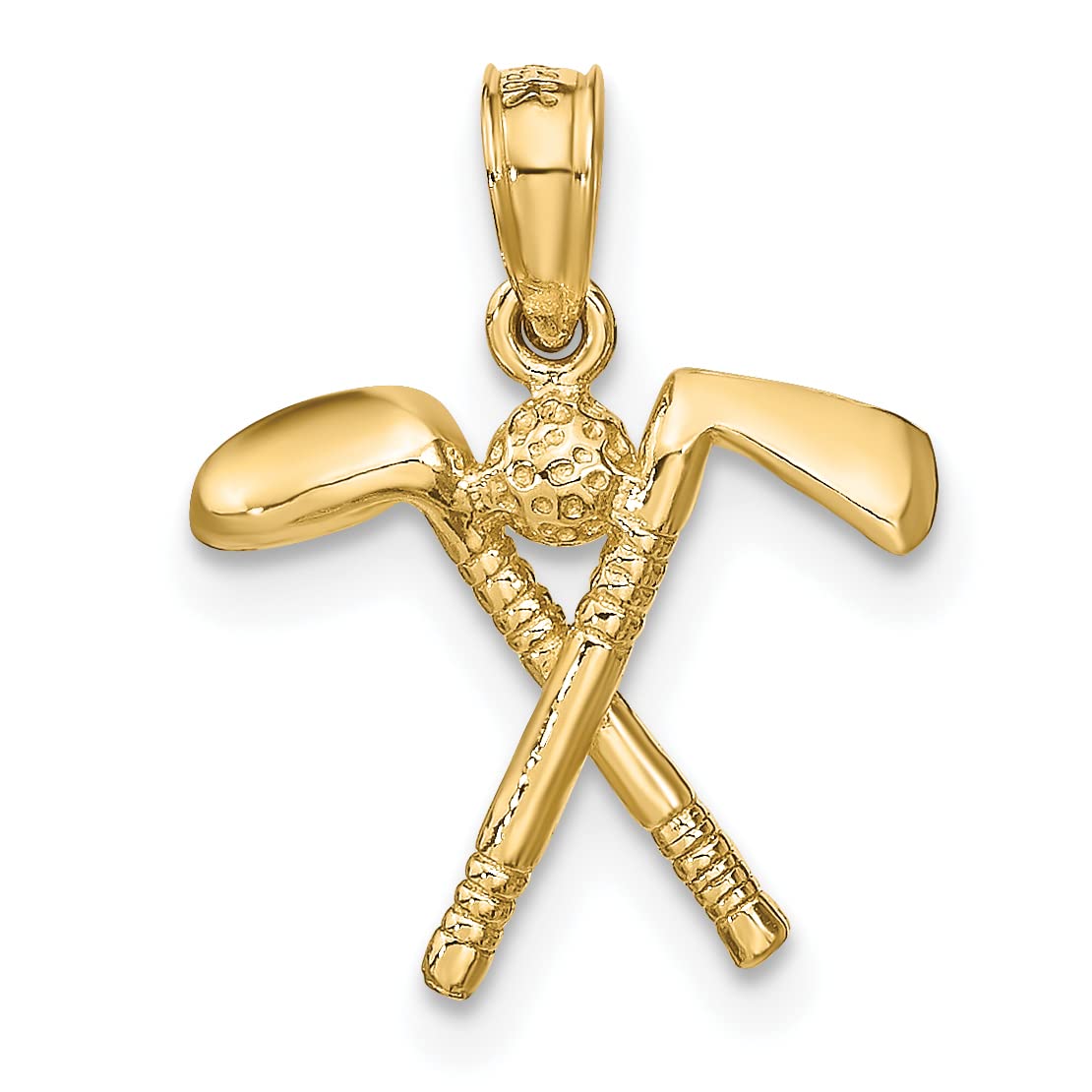 14K Yellow Gold 3D Golf Club & Ball Charm Pendant Necklace - Elegant Jewelry Gift for Golf Lovers - Perfect for Golf Tournaments, Birthdays & Anniversaries