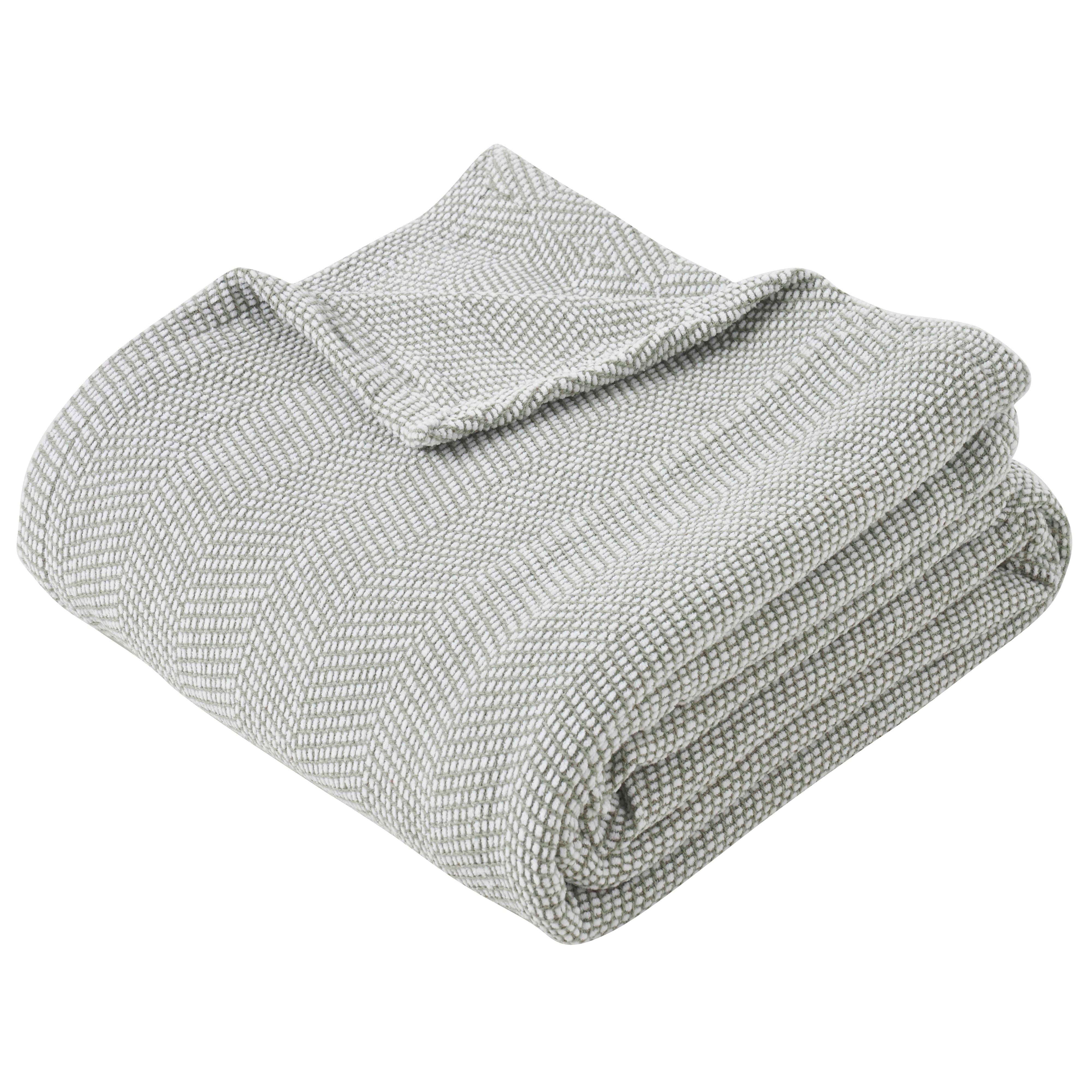 Premium Maya Chenille Herringbone Cotton Blanket - Medium Weight Soft Throw for Bed, Sofa & Couch - Cozy Home Decor for All Seasons