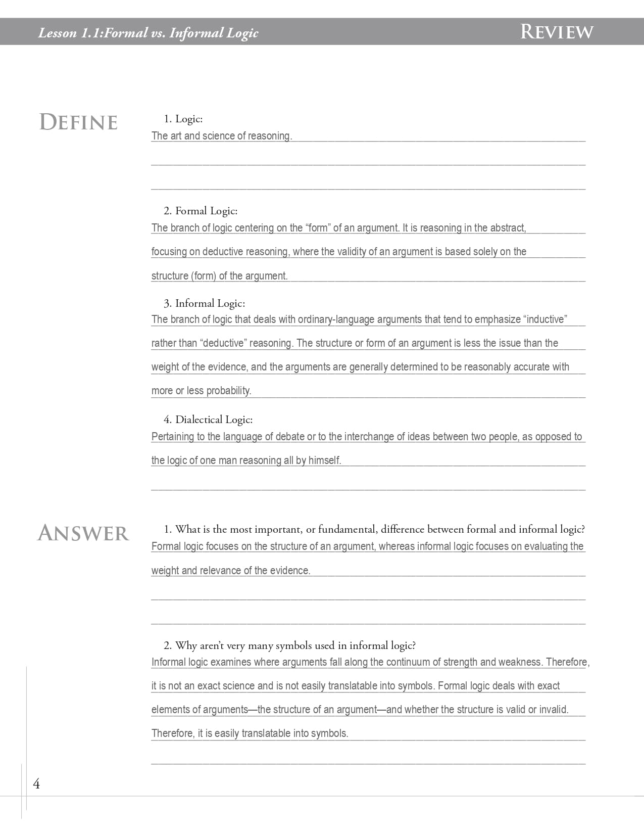 **Deduction Teacher's Edition - Logic Curriculum for Homeschool & Classroom**