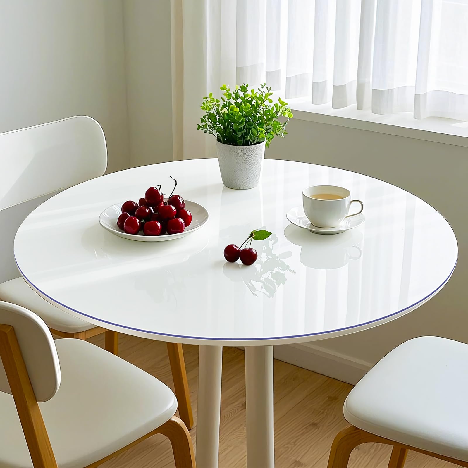 Warmstar 45 Inch Clear Round Table Protector - 1.5mm Thick PVC, Water Resistant, Durable Dining & Coffee Table Cover for Home, Office, and Outdoor Use