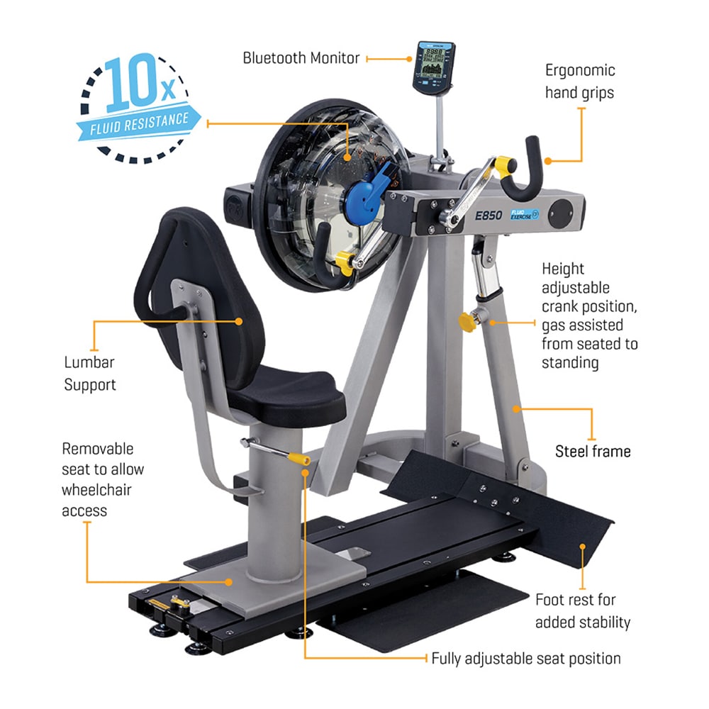 First Degree Fitness E850 Club UBE - Premium Upper Body Ergometer for Home & Gym Workouts - Perfect for Cardio Training, Rehabilitation & Full-Body Fitness