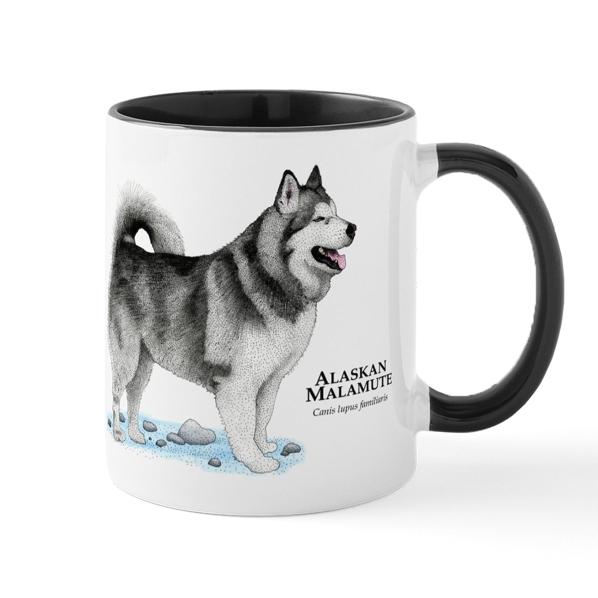 Alaskan Malamute Ceramic Coffee Mug 11 oz (325 ml) - Durable White Coffee Cup for Hot & Cold Drinks - Perfect Gift for Dog Lovers, Office Use, or Home Decor