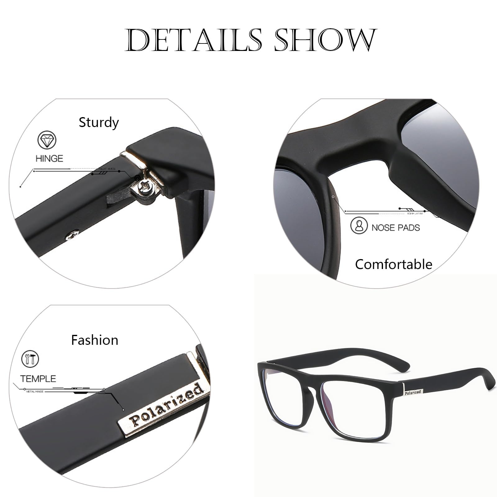 Blue Light Blocking Glasses for Men & Women - Fashion Square Anti Eyestrain Computer Glasses for Screen Time, Gaming & Office Work