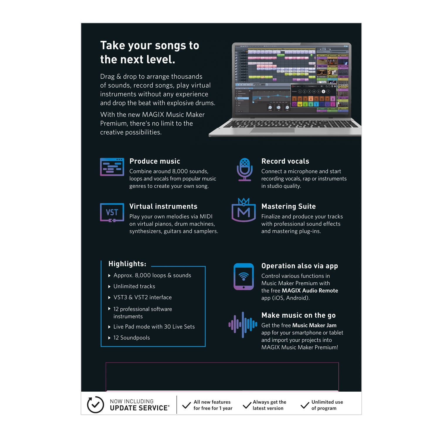 MAGIX Music Maker 2017 Premium - Music Production Software [Digital Download] for Beat Making, Song Creation & Audio Editing - Perfect for Home Studios & Professional Producers
