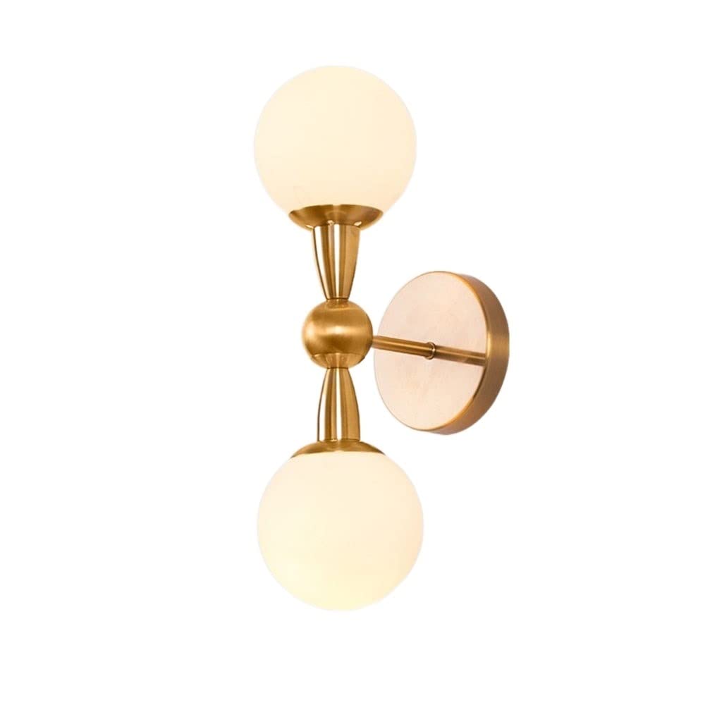 KUXY Modern Iron Art Wall Lamp - LED Wall Light with Glass Shade, E27 Socket, Nordic Style for Bedroom, Living Room, Hotel & Clubhouse - Perfect for Bedside Lighting, Corridor, Stairs & Home Decor