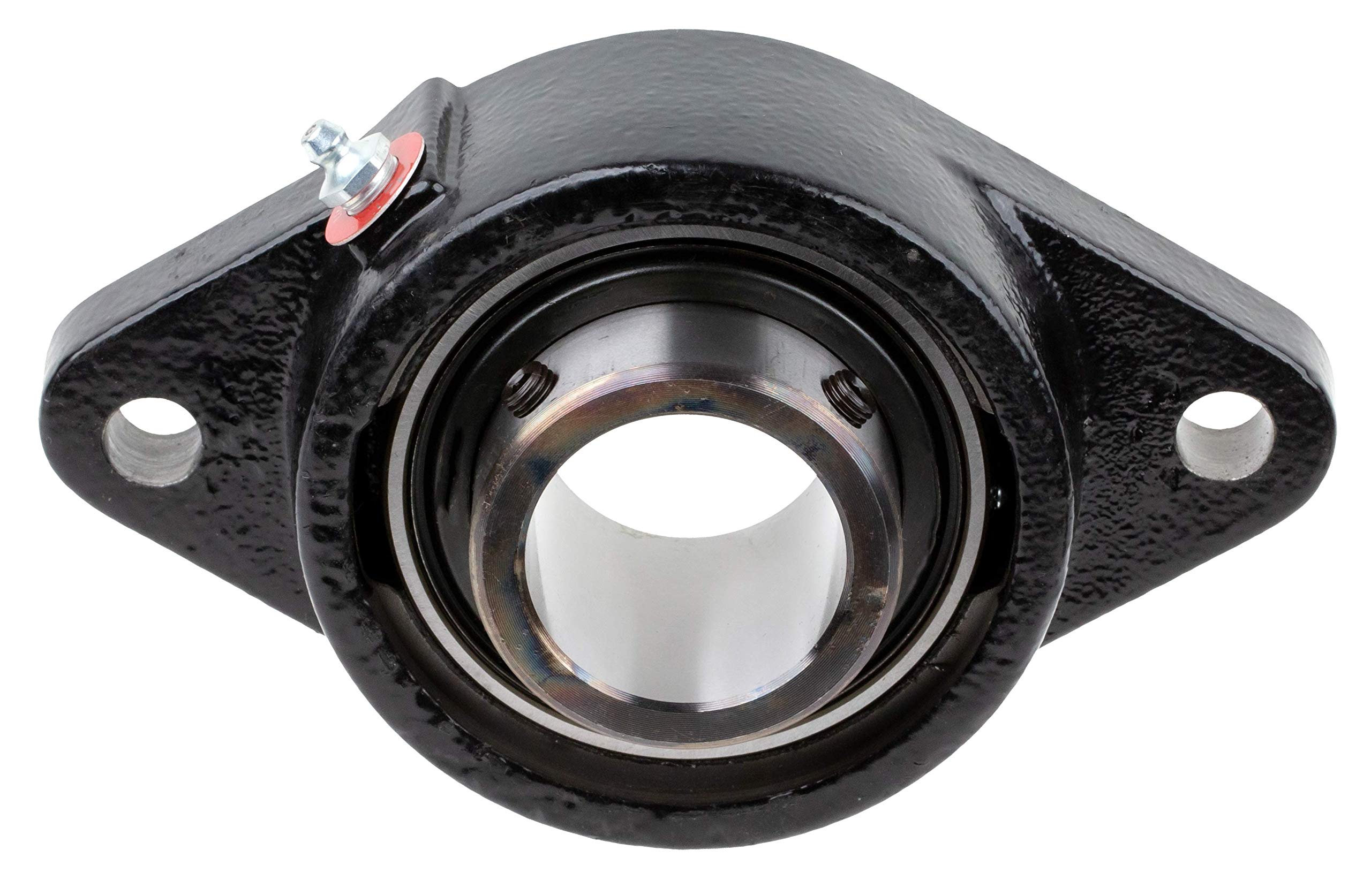 FX3U220N Ball Bearing Flange Unit - 2 Bolt Holes, Standard-Duty Cast Iron Bearing with Spring Locking Collar, 1-1/4