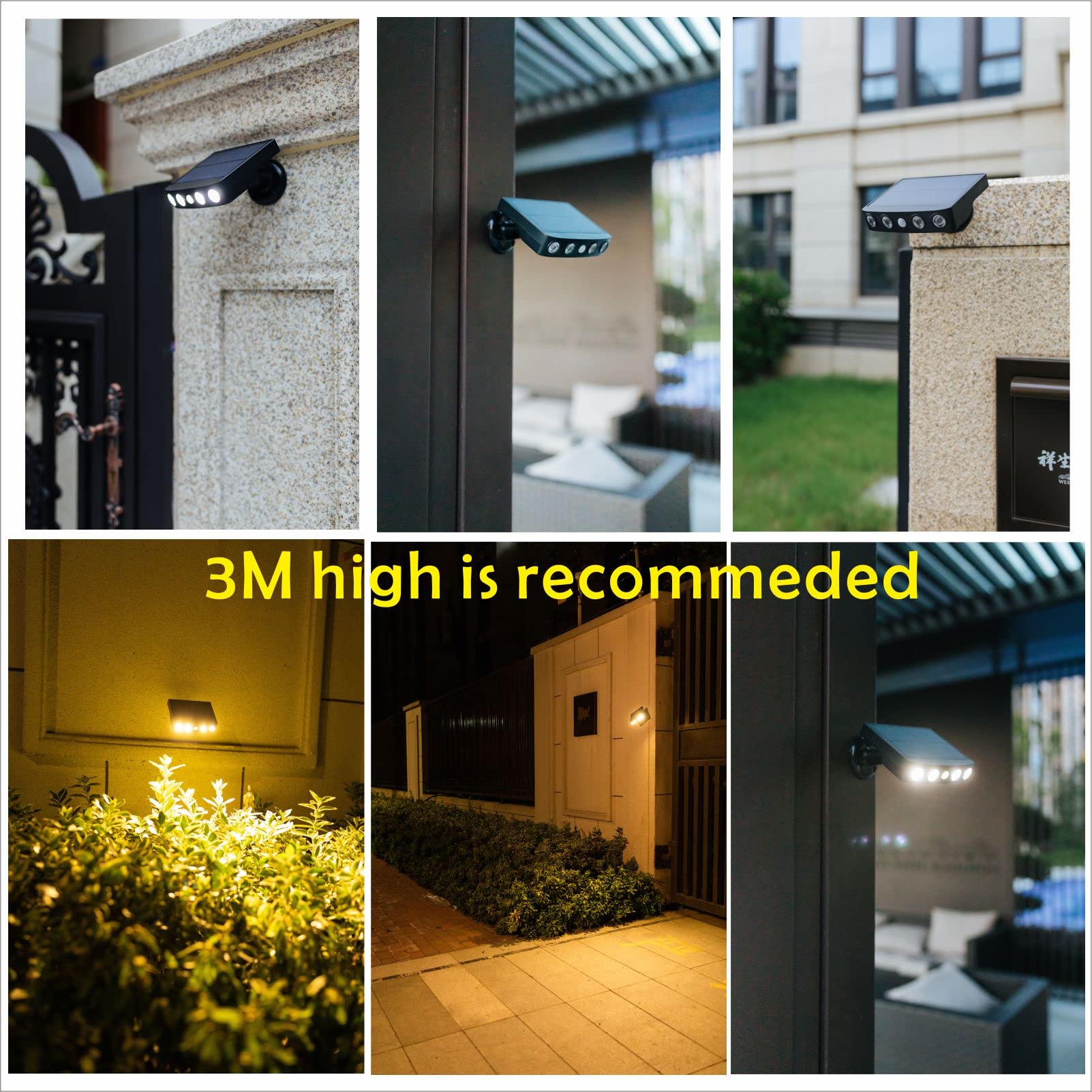Solar Outdoor Lights Motion Sensor Waterproof - Super Bright High Power LED Garden Lights with 120° Wide Angle - Warm White Security Flood Lights for Pathway, Wall, Fence & Door Lighting (Perfect for Backyard, Patio, Driveway & Landscape Illumination)