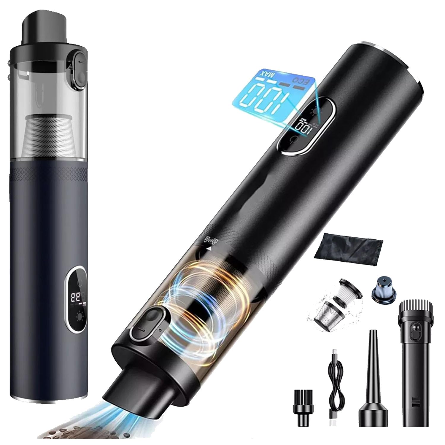 V15 Pro Car Vacuum Cleaner - 14000Pa Powerful Portable Vacuum for Auto, Home & Office | Cordless Handheld Vac for Car Seats, Keyboard & Small Spaces