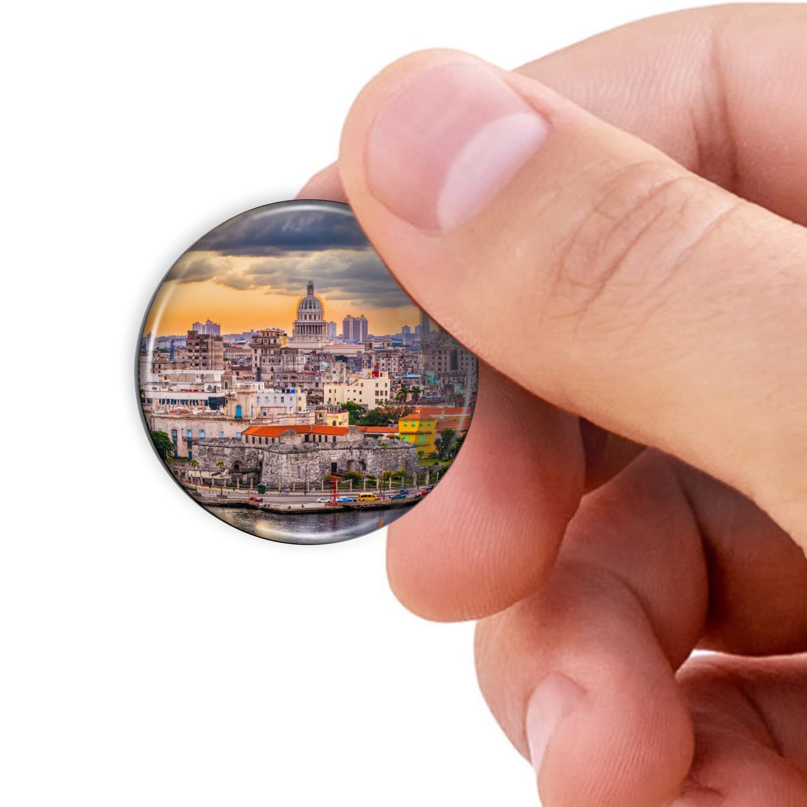 Havana Cuba Refrigerator Magnet - 1.1 Inch Strong Flexible Epoxy Dome Magnet for Fridge, Office & Travel Souvenirs | Perfect for Kitchen Decor, Collectibles & Gift Giving