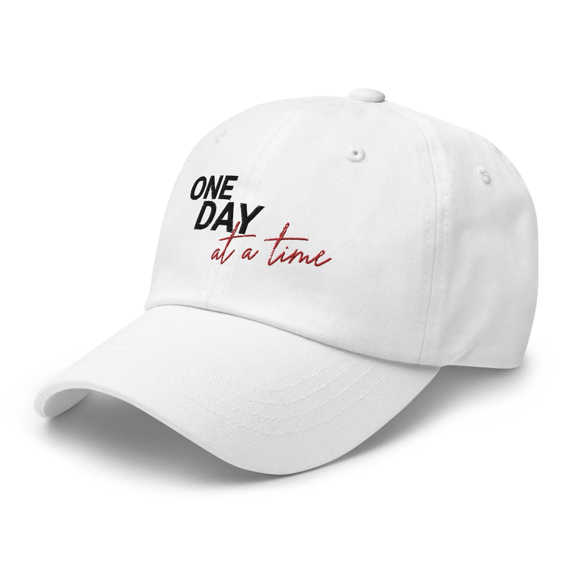 One Day At A Time Embroidered Dad Hat - Adjustable Cotton Baseball Cap for Men & Women - Perfect for Outdoor Activities, Sports & Casual Wear