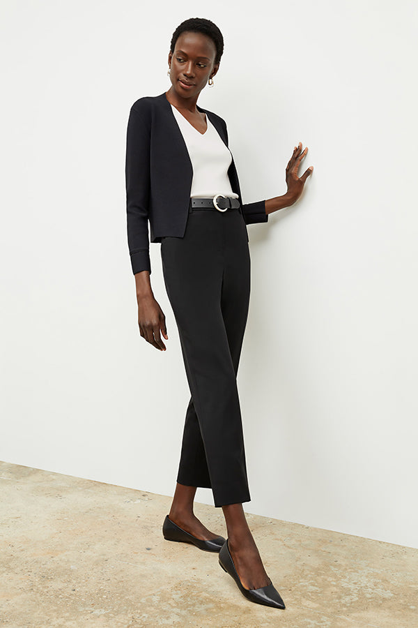 Mejia Washable Wool Twill Pants for Men & Women - Classic Black Trousers for Office, Travel & Casual Wear