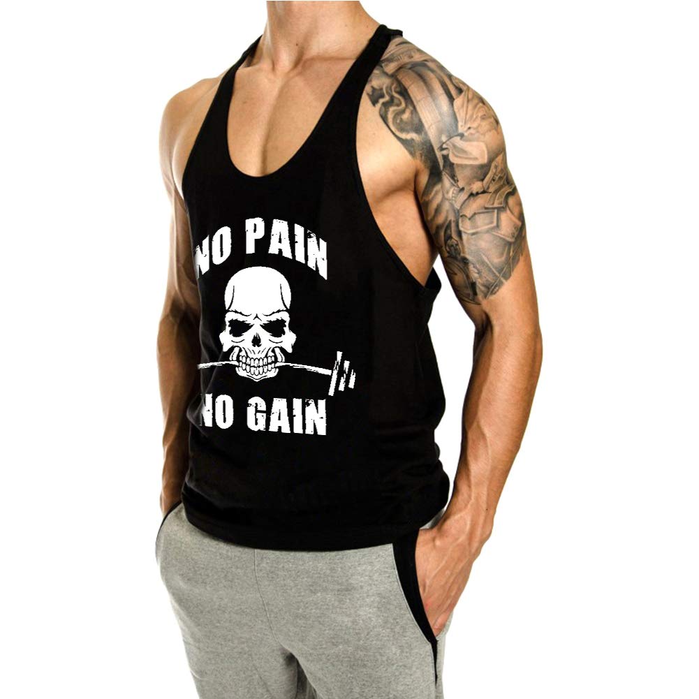 Men's Sleeveless Workout Tank Top - Gym Fitness Shirt for Bodybuilding & Training - Breathable Muscle Stringer Vest for Weightlifting, Running & Athletic Performance