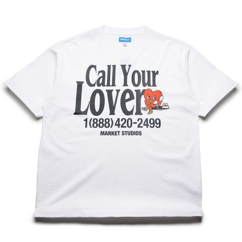 Market Call Your Lover T-Shirt - White Cotton Tee for Couples | Casual Wear & Romantic Date Outfits