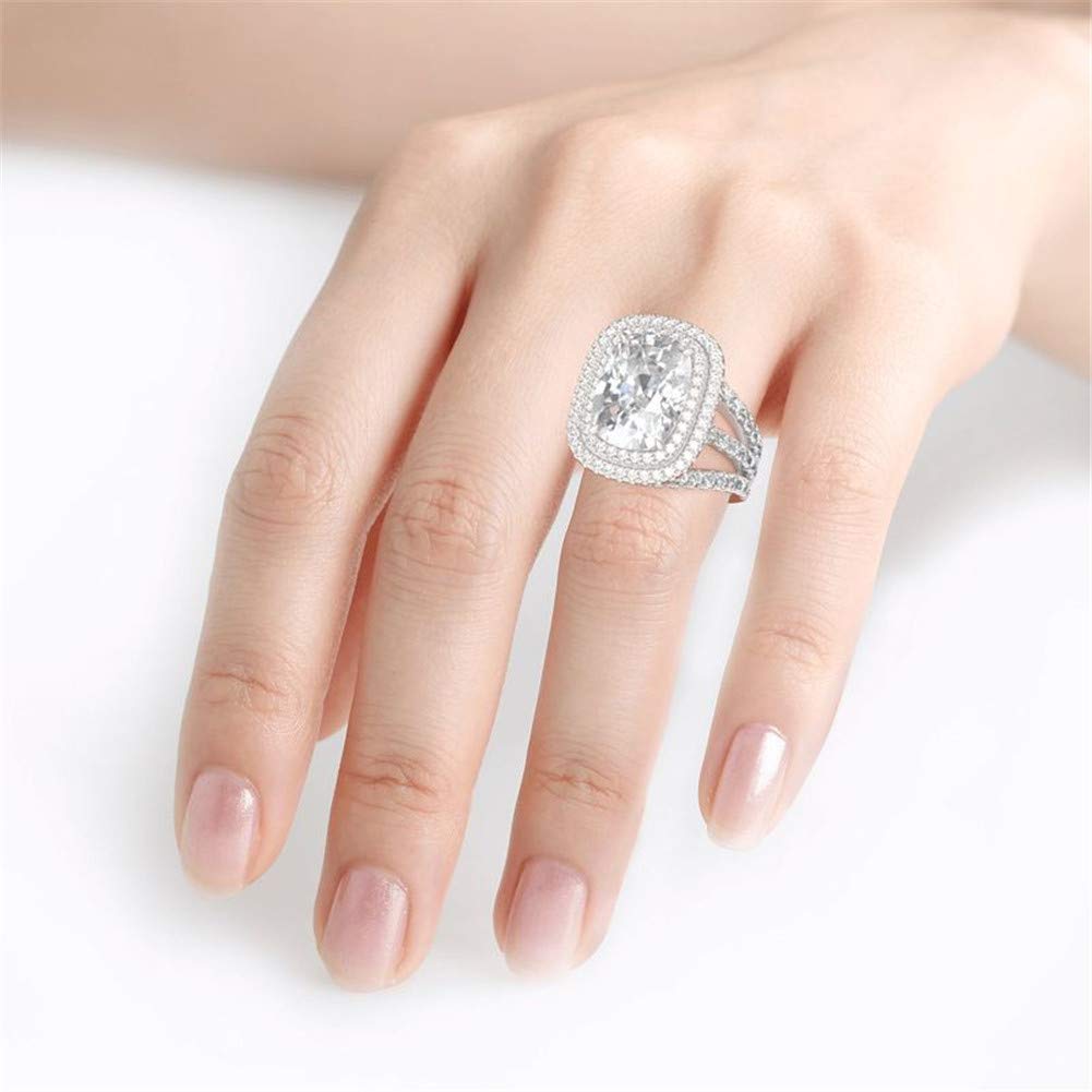 Jeulia 925 Sterling Silver Double Halo Cushion Cut Engagement Ring with Cubic Zirconia - Elegant Wedding, Promise & Anniversary Ring for Women - Perfect Romantic Jewelry Gift for Proposals, Valentine's Day & Special Occasions