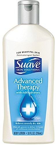 Suave Advanced Therapy Body Lotion 10 oz (Pack of 12) - Deep Moisturizing for Dry Skin - Perfect for Daily Hydration & Winter Skin Care