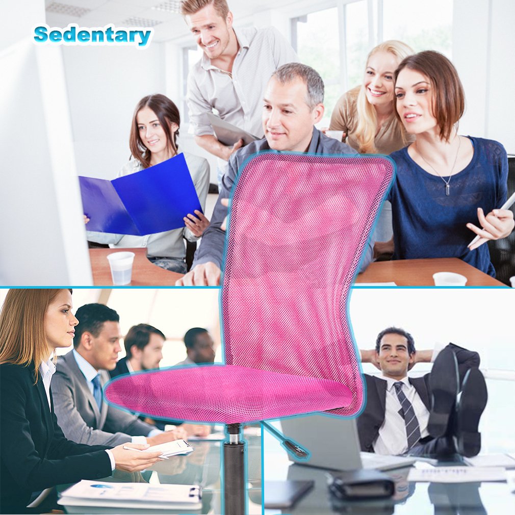 Ergonomic Mesh Office Chair with Lumbar Support - Armless Swivel Rolling Desk Chair for Back Pain Relief - Pink Executive Computer Chair (4-Pack) for Home Office, Gaming & Workspace Comfort