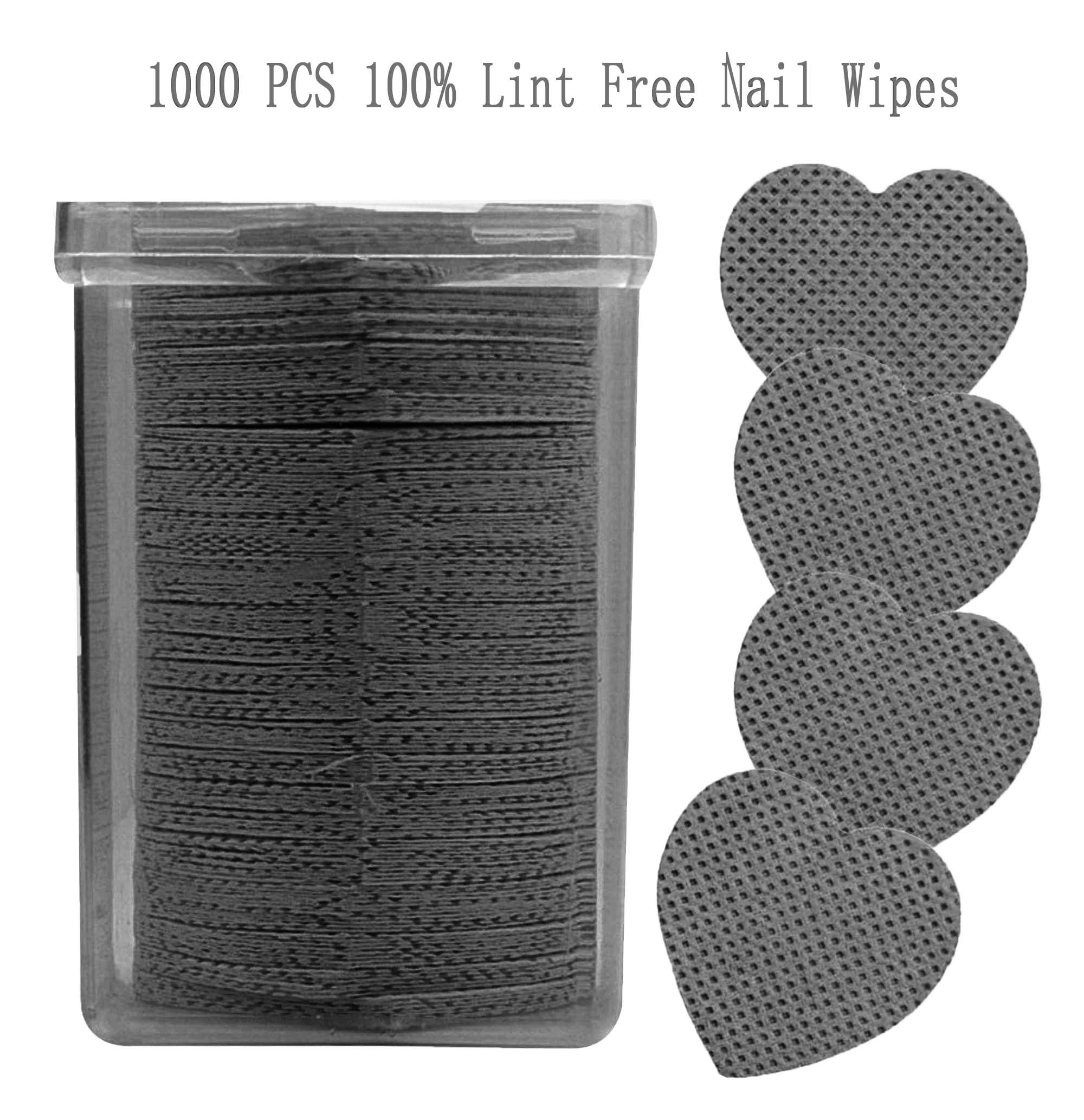 1000 PCS Black Lint-Free Nail Wipes - Premium Nail Polish & Lash Glue Remover Wipes for Eyelash Extensions, Gel Manicures & Beauty Salon Supplies | Perfect for Professional Nail Techs, Lash Artists & At-Home Use