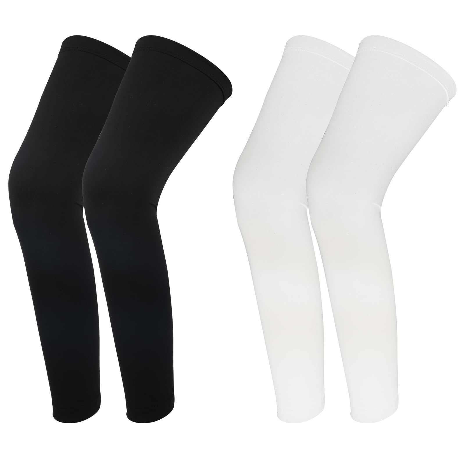 2 Pcs Leg Compression Sleeves for Men & Women - Breathable Sports Support Sleeves for Running, Basketball, Cycling & Football - Knee & Calf Support for Workout, Gym & Outdoor Activities