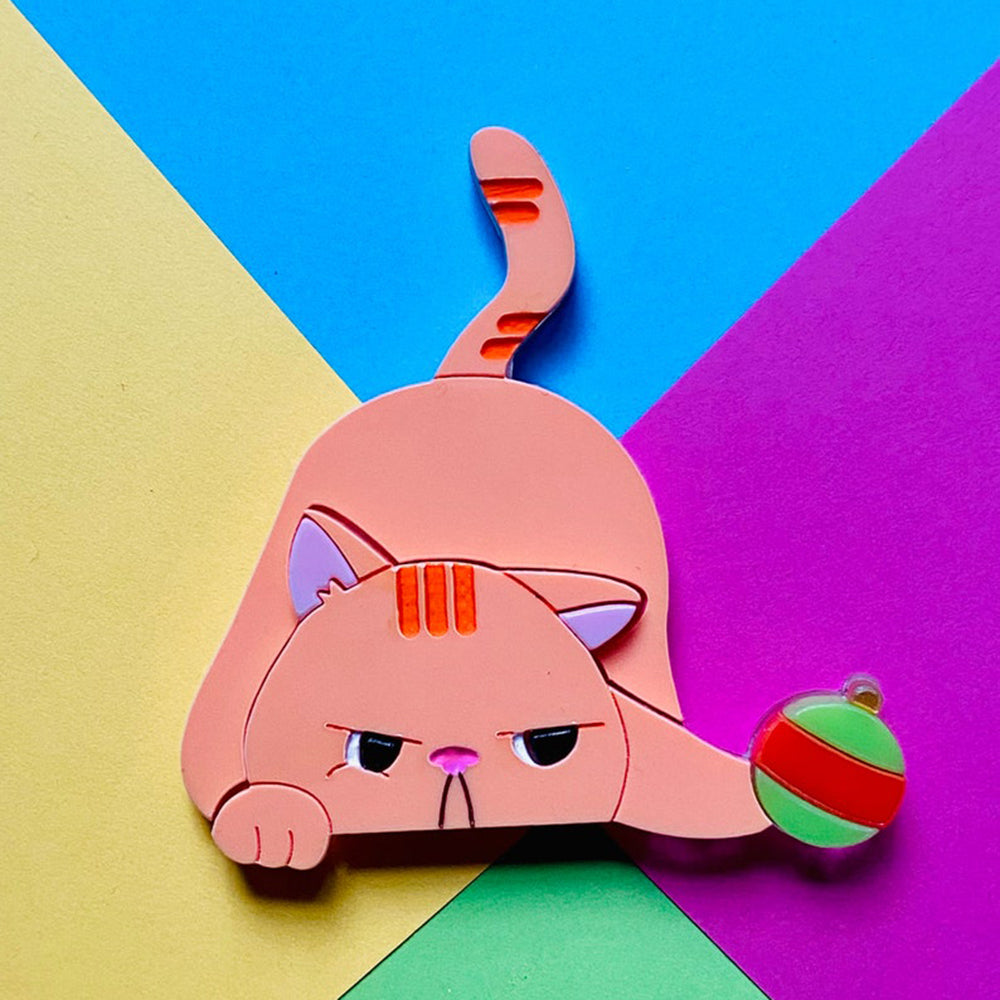 Christmas Collection - Little Christmas Hunter Acrylic Brooch by Makokot Design | Holiday Gift, Christmas Party Accessory, Festive Outfit Pin