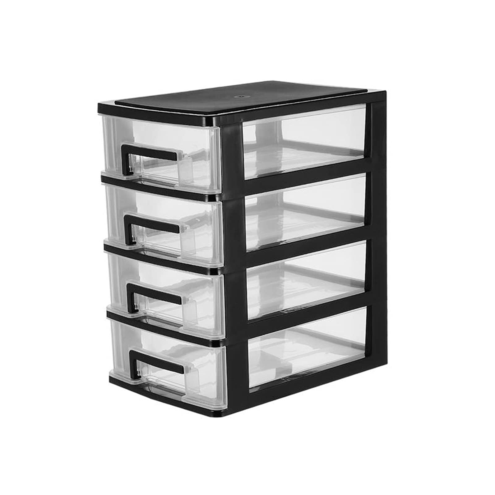 4-Layer Transparent Desktop Organizer Box - Drawer Storage for Makeup, Jewelry & Office Supplies | Perfect for Vanity, Dresser & Workspace Organization (Black)