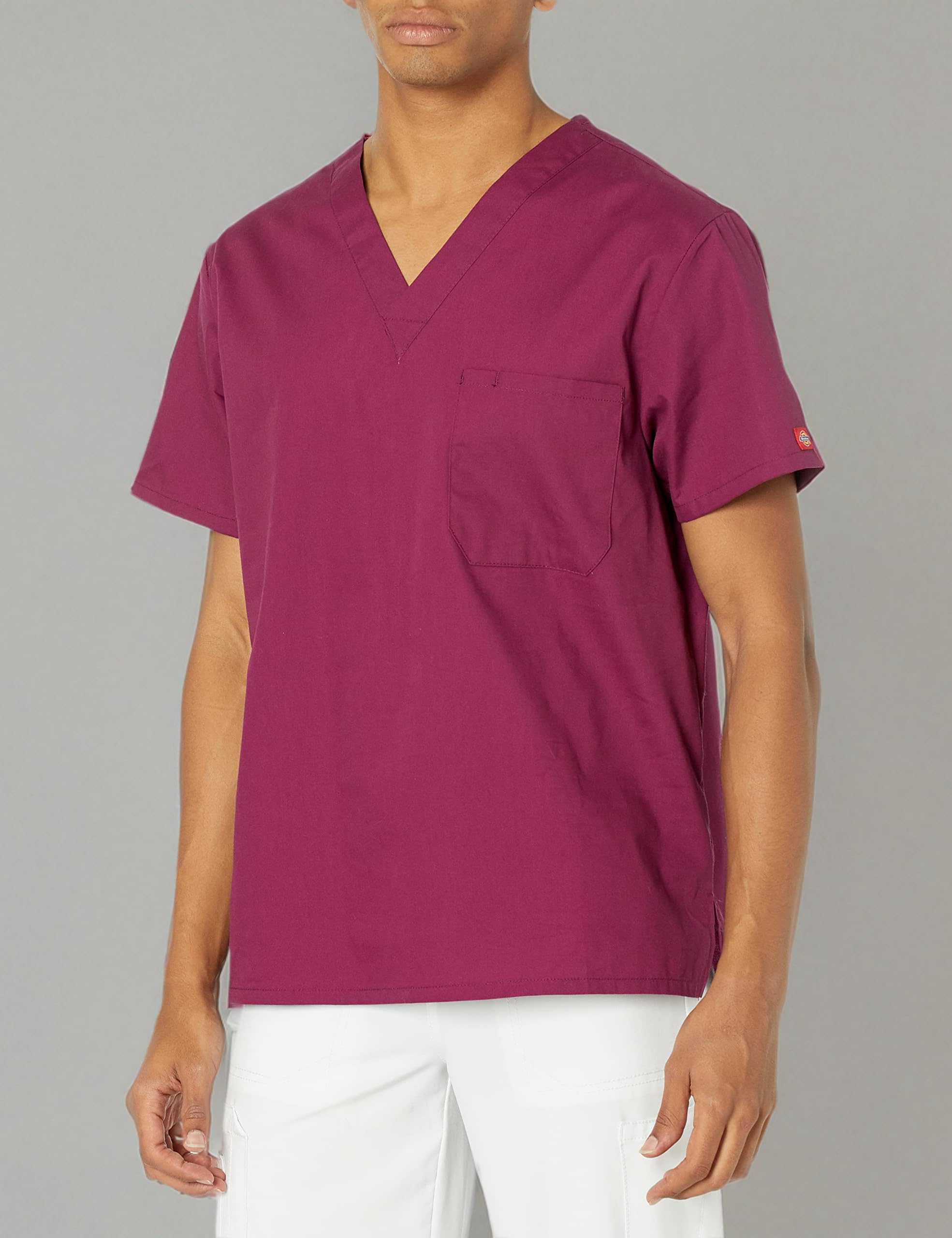 Dickies EDS Signature Scrubs for Women & Men - Soft Brushed Poplin Unisex V-Neck Top with One Pocket (83706) | Comfortable Medical Uniform for Nurses, Doctors & Healthcare Professionals