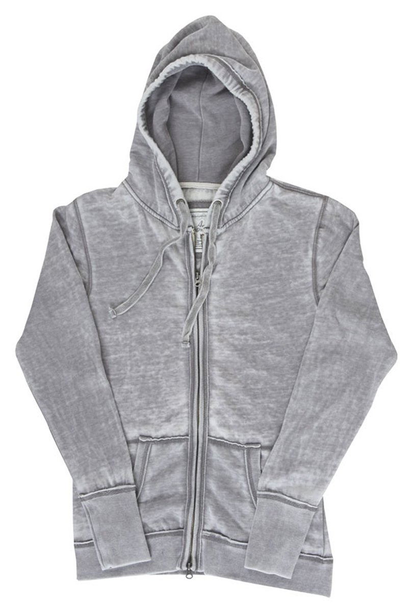 J America Women's Hooded Sweatshirt 8913 - Cement Gray Pullover - Size Large - Cozy Casual Wear for Fall & Winter