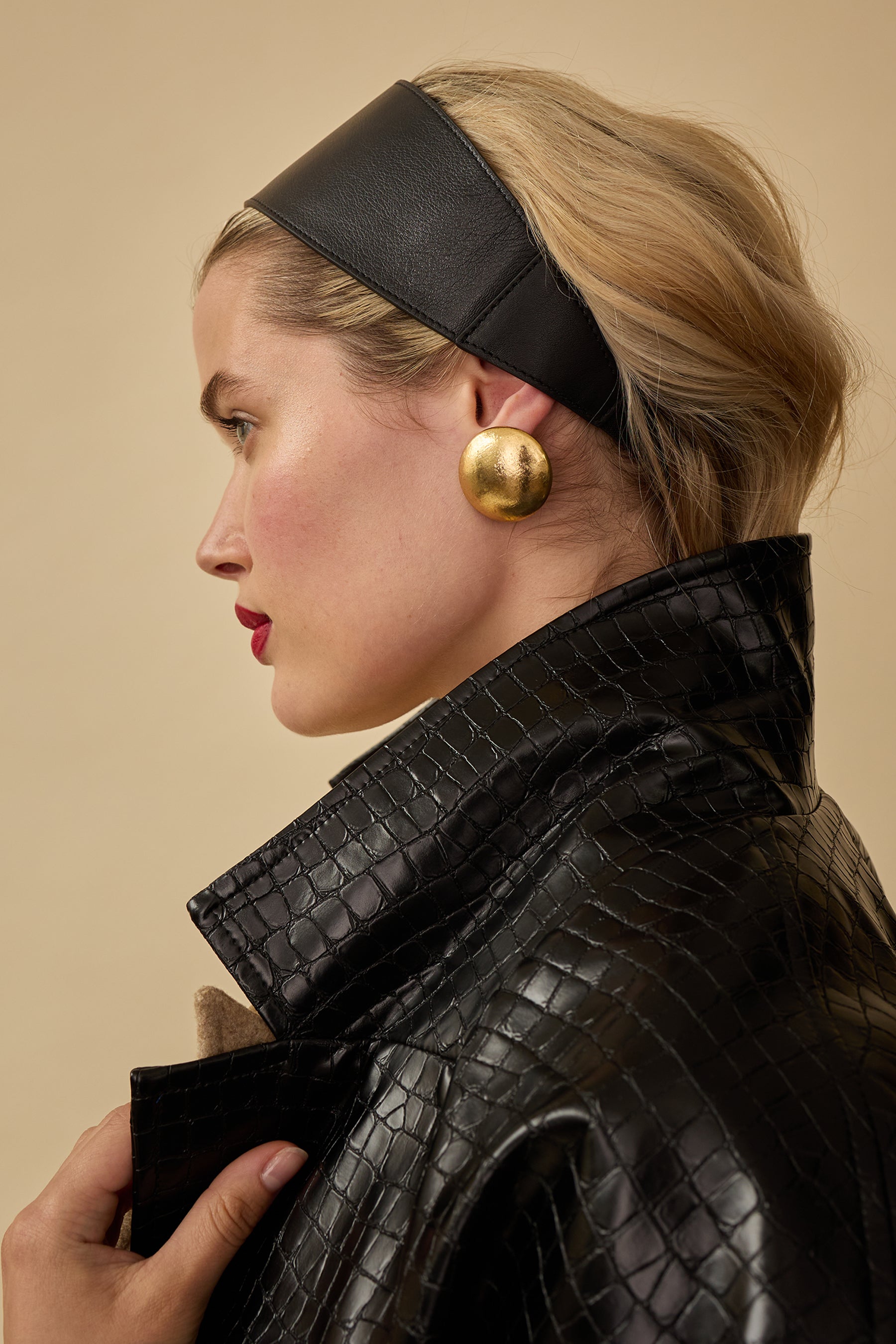 Kelly Dome Stud Earrings - Elegant Gold Plated Cubic Zirconia Earrings for Women | Perfect for Parties, Weddings & Everyday Wear