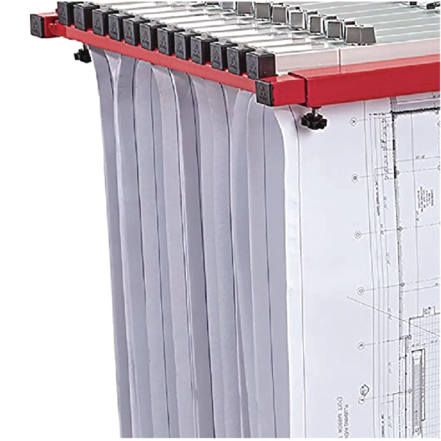 AdirOffice Blueprint Storage Cabinet - Steel Vertical Plan Center for Architectural Drawings & Large Documents (15x27 to 47.25x57 Inches) - Red - Perfect for Construction Sites, Engineering Offices & Design Studios