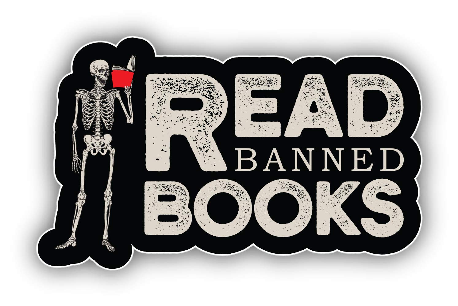 Read Banned Books Vinyl Sticker Decal - Waterproof & Durable for Laptops, Notebooks & Water Bottles - Perfect for Book Lovers & Free Speech Supporters