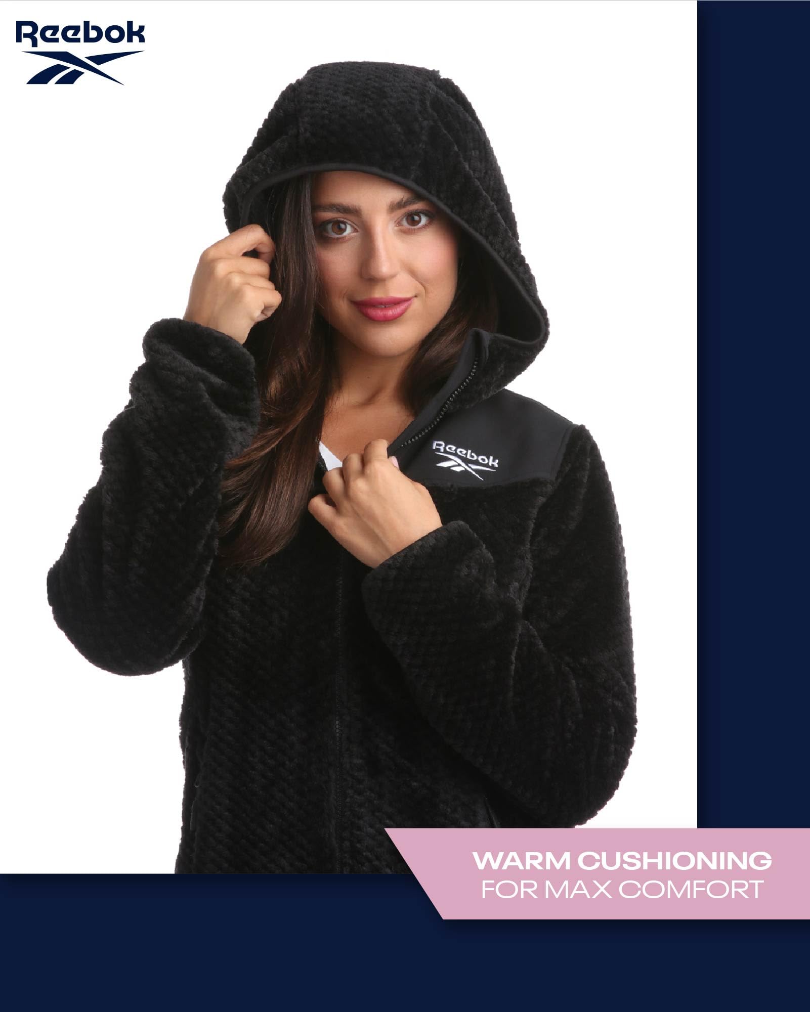 Reebok Women's Fleece Zip-Up Hooded Jacket - Warm Winter Coat with Insulation for Cold Weather - Snow Jacket for Women (S-XL) - Perfect for Outdoor Activities, Skiing & Casual Wear
