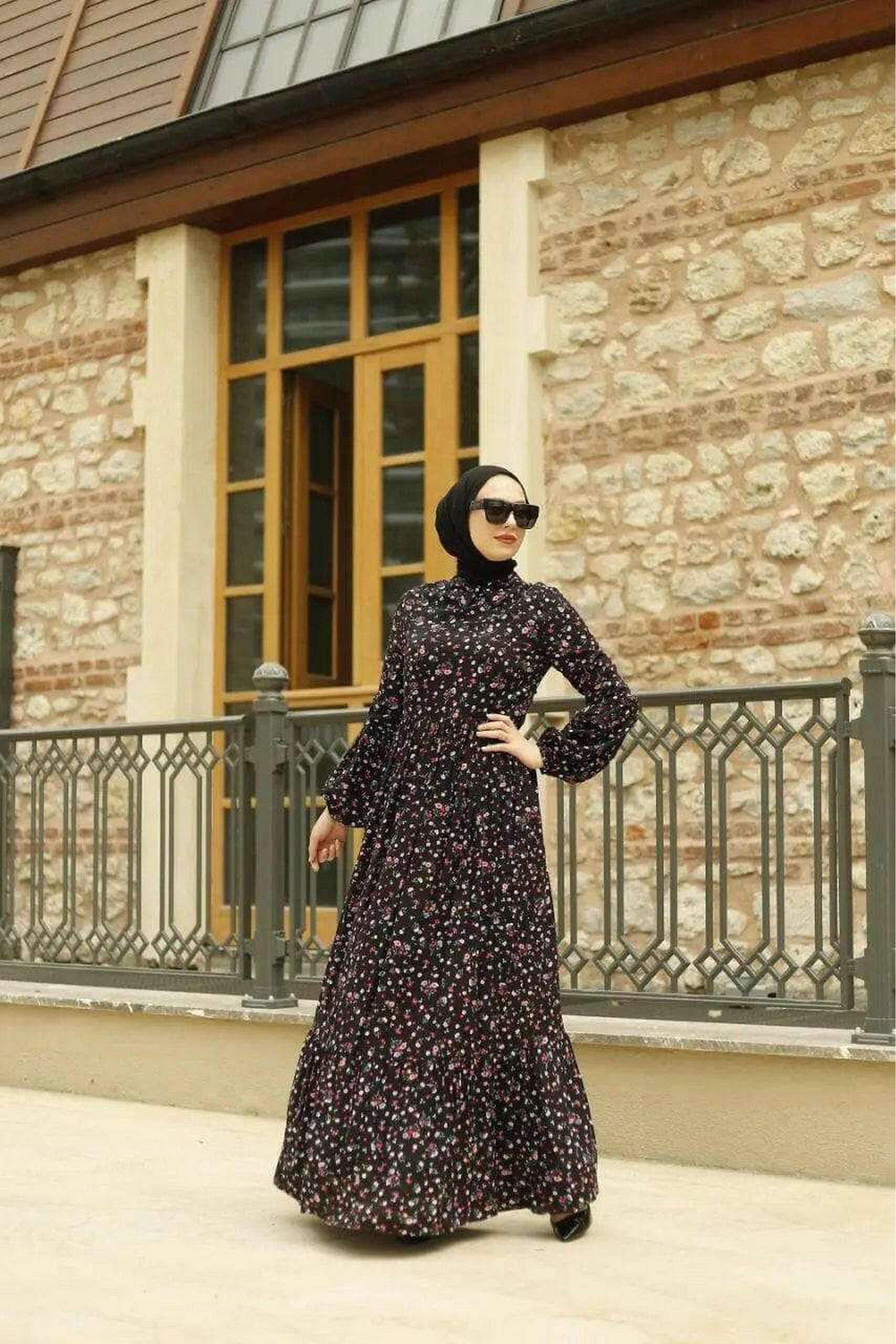 Katia Maxi Dress with Peter Pan Collar - Elegant Flowy Long Dress for Women | Perfect for Weddings, Parties & Summer Outfits